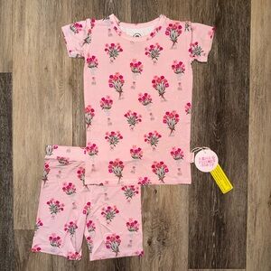 NWT Remi & Friends Bamboo Pink Flower Print Short Set (SLEEP)